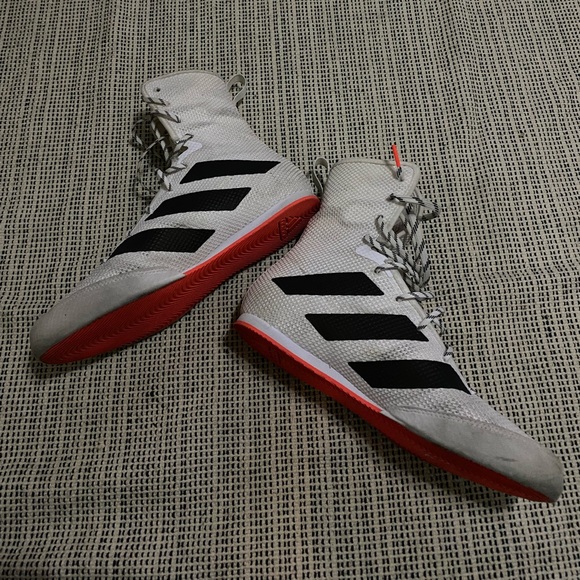 Adidas Box Hog 3 White/Black Boxing Gym Sparring Shoes Men’s Size 7.5 (GV9975) - Picture 5 of 10